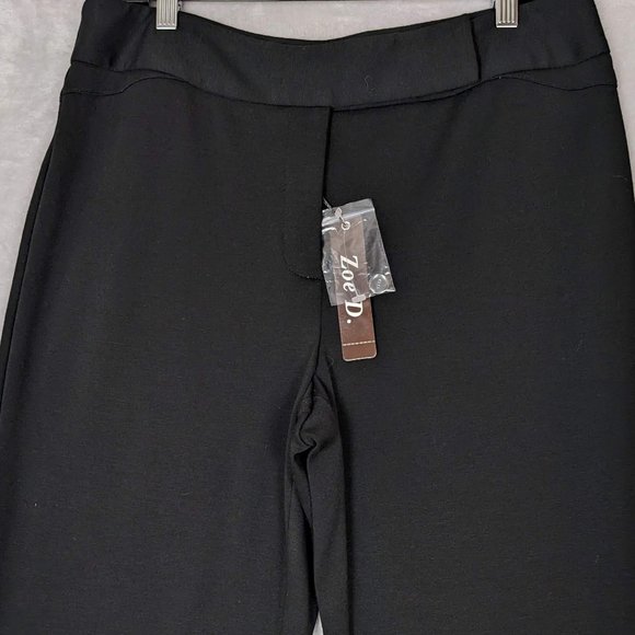 NWT Zoe D Womens Pants Size 10 ~ Black High Rise Straight Leg Stretch - Picture 3 of 6